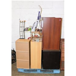ESTATE PALLET WITH CABINETS COLLECTIBLE CANS