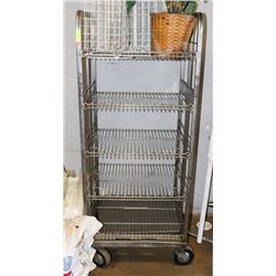 STAINLESS STEEL CART ON CASTORS, 5 LEVELS