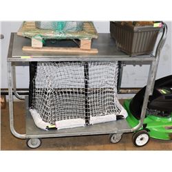 STAINLESS STEEL CART ON CASTORS, 2 LEVELS