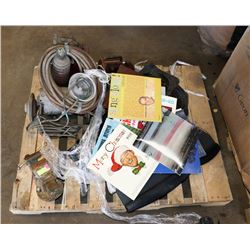 PALLET WITH VISE AIR COMPRESSOR AND MORE