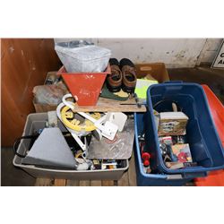 ESTATE PALLET WITH ASSORTED TOOLS AND HOUSEHOLD