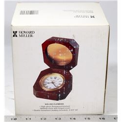 NEW HOWARD MILLER TABLETOP CLOCK IN ROSEWOOD CASE