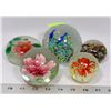 Image 1 : COLLECTION OF 5 ARTGLASS PAPERWEIGHTS
