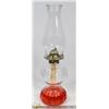 Image 1 : OIL LAMP WITH OIL AND SHADE.
