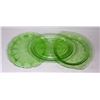 Image 1 : LOT OF 3 GREEN DEPRESSION PLATES.