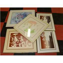 LOT OF 5 FRAMED PICTURES