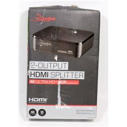 NEW ROCKETFISH 4K ULTRA HD 2 OUT HDMI SPLITTER