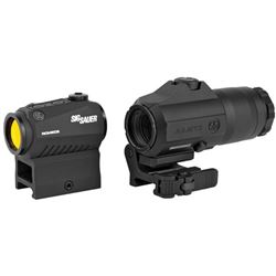 Sig Sauer, ROMEO5 and JULIET3 Combo, 2 MOA Red Dot, 3 Power Magnifier, Matte Black Finish