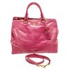 Image 2 : Prada Pink Distressed Leather Tote Satchel Bag