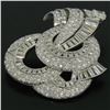 Image 1 : Platinum 15.52 ctw Diamond Covered Large Open Swirl Slide Pendant
