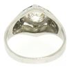 Image 7 : Art Deco Etched 18k White Gold .85 ctw European Cut Diamond Solitaire Ring