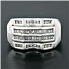 Image 2 : Large Mens 14K White Gold .90 ctw Round & Baguette Diamond  Channel Band Ring