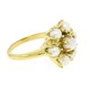 Image 3 : 10k Solid Yellow Gold 7 Round Akoya Pearl Cluster Ladies Dinner Ring