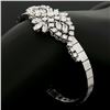 Image 4 : 18K White Gold 5.26 ctw Round Marquise Diamond Textured Box Link Bracelet