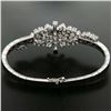 Image 5 : 18K White Gold 5.26 ctw Round Marquise Diamond Textured Box Link Bracelet