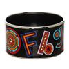 Image 2 : Hermes Black Multicolor Enamel Extra Wide Tohu Bohu Bangle Bracelet