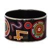 Image 3 : Hermes Black Multicolor Enamel Extra Wide Tohu Bohu Bangle Bracelet