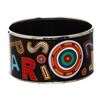 Image 4 : Hermes Black Multicolor Enamel Extra Wide Tohu Bohu Bangle Bracelet