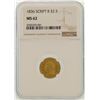 Image 1 : 1836 $2.5 Liberty Head Quarter Eagle Gold Coin NGC MS62