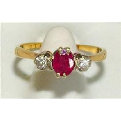 Ladies' ruby and diamond ring