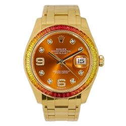Rolex 39MM Masterpiece With ORANGE Dial Model #86348SAJOR