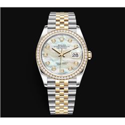 Rolex 36MM Datejust SS/YG with Diamond Bezel Model #126283