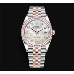 Rolex 36MM Datejust SS/RG with Diamond Bezel Model #126281