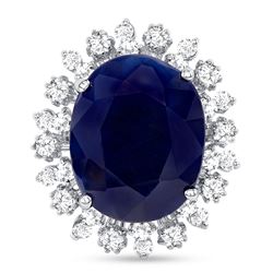 15ct Oval Sapphire & Diamond Ring