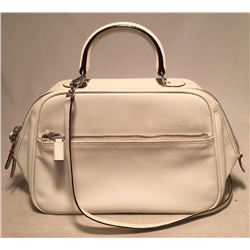 Valextra White Leather Top Handle Shoulder Bag