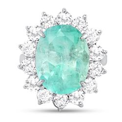 8.45ct Oval Emerald & Diamond Ring