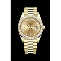 Rolex Day Date YG 40MM with Diamond Bezel Model #228348