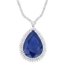 48.98ct Sapphire & diamond Necklace/Pendant
