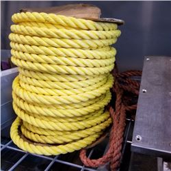 SPOOL AND COIL OF HEAVY DUTY ROPE