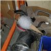 Image 3 : JACUZZI PUMP, SEED SPREADER, HOSE FITTINGS, AND BOX OF SHOP SUPPLIES