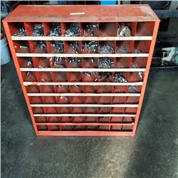 12 X 35 X42 ORANGE SHOP CABINET WITH CONTENTS