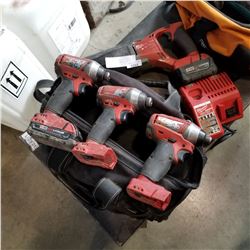 MILWAUKEE M18 CORDLESS TOOLS, SAWZALL, AND 2 IMPACT GUNS W/ CHARGER