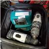 Image 2 : 2 MAKITA CORDLESS DRILLS AND IMPACT GUN W/ BATTERY AND CHARGER - TESTED AND WORKING