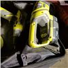Image 3 : RYOBI CORDLESS DRILL, IMPACT GUN, PALM SANDER, FLASH LIGHT, 2 BATTERIES, NO CHARGER - TESTED AND WOR