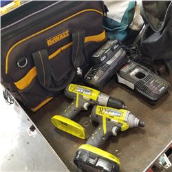 2 RYOBI CORDLESS DRILLS W/ CHARGES AND BATTERIES - TESTED AND WORKING