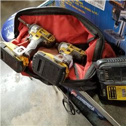 2 CORDLESS DEWALT IMPACT GUNS WITH BATTERIES AND CHARGER