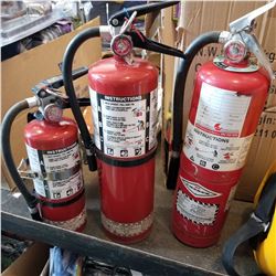 3 FIRE EXTINGUISHERS - ALL CHARGED