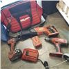 Image 1 : 3 HILTI CORDLESS TOOLS W/ BATTERY CHARGER AND BAG