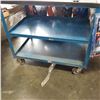 Image 1 : BLUE ROLLING 3-TIER SHOP CART