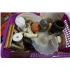 Image 2 : BASKET OF CHINA, COLLECTABLES PETIT POINT VASE