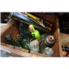 Image 1 : BOX OF HOME DECOR AND WOOD CRATE OF VINTAGE BOTTLES