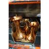 Image 1 : REPRODUCTION TEAPOT AND COFFEE POT W/ COPPER PITCHES