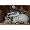 Image 1 : BOX OF MYOTT PLATE, PORCELAIN LAMP, AND OTHER COLLECTIBLES