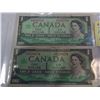 Image 2 : 4 CANADIAN 1967 1 DOLLAR BILLS AND 1 CANADIAN 1973 1 DOLLAR BILL