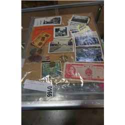 LARGE SHEET MISC COINS AND BILLS