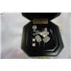 Image 2 : MIRRORED JEWELLERY BOX W/ CONTENTS, FIRST NATIONS EARRINGS, AND TRAY OF NECKLACES